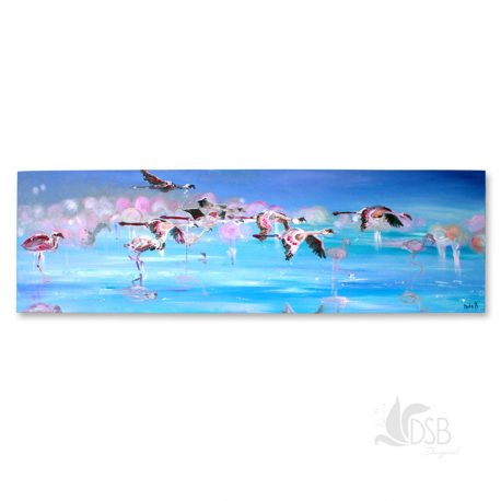 Flamingos Original Painting on Canvas